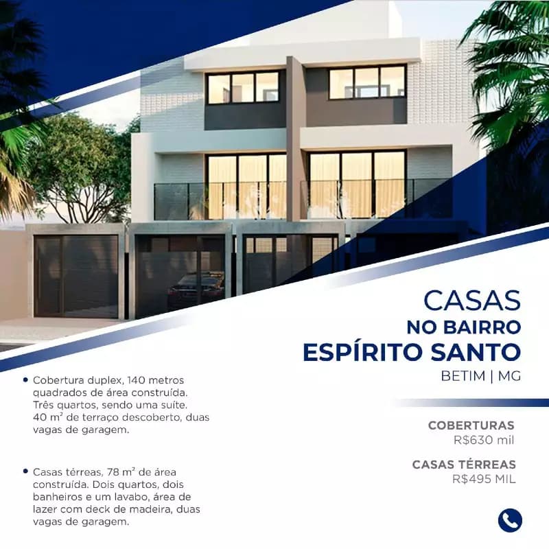 Casa em Betim com três quartos, suíte e cobertura bairro Espírito Santo